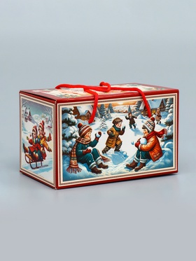 Подарочная новогодняя коробка «Счастливые деньки» , Посылка 20×12×12 см