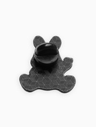 Значок «Зайка с камерой», бело-розовый в чёрном металле - Фото 2