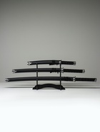 УЦЕНКА Макет оружия «Сувенирные катаны на подставке 3в1. Рептилия чёрная», ножны кожзам, 47/70/89 см - Фото 7