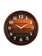 УЦЕНКА Часы настенные, интерьерные "Паркет", бесшумные, d-23 см, коричневый корпус - Фото 4