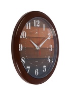 УЦЕНКА Часы настенные, интерьерные "Паркет", бесшумные, d-23 см, коричневый корпус - Фото 5