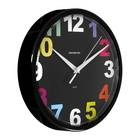 УЦЕНКА Часы настенные, серия: Детские, «Радужные цифры», d=23 см, черный обод - Фото 2