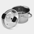 УЦЕНКА Кастрюля Magistro HiTech Steel 1.5 л d=16 см, h=10.5 см, нержавеющая сталь, индукция - Фото 3