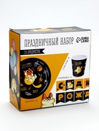 УЦЕНКА Набор бумажной посуды «Котик обжора», 6 тарелок, 6 стаканов, 1 гирлянда 10916786