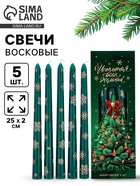 Свечи новогодние набор 5 шт. «Исполнения всех желаний», античные 10861459
