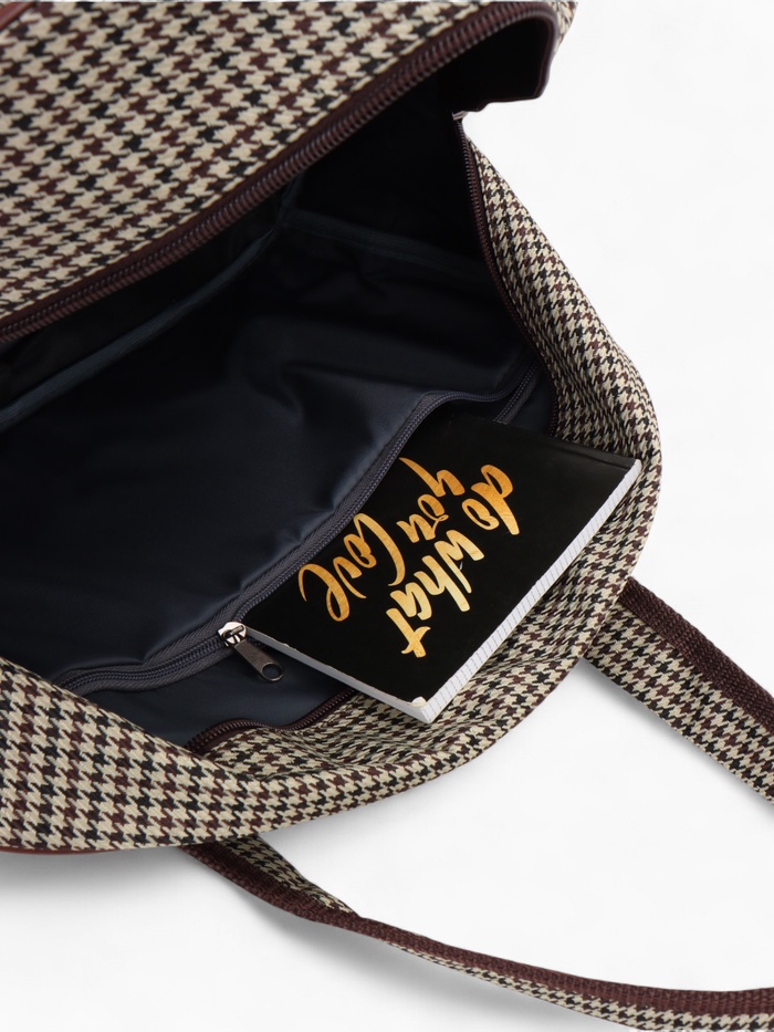 Сумка дорожная Lucky Mark на молнии, 3 наружных кармана, с увеличением, длинный ремень, бежевый/коричневый