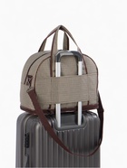 Сумка дорожная Lucky Mark на молнии, 3 наружных кармана, с увеличением, длинный ремень, бежевый/коричневый - Фото 13