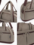 Сумка дорожная Lucky Mark на молнии, 3 наружных кармана, с увеличением, длинный ремень, бежевый/коричневый - Фото 3