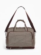 Сумка дорожная на молнии, наружный карман, длинный ремень, бежевая/коричневая - Фото 2