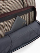 Сумка дорожная на молнии, наружный карман, длинный ремень, бежевая/коричневая - Фото 11