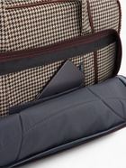 Сумка дорожная на молнии, наружный карман, длинный ремень, бежевая/коричневая - Фото 12