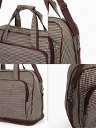 Сумка дорожная на молнии, наружный карман, длинный ремень, бежевая/коричневая - Фото 3