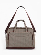 Сумка дорожная на молнии, наружный карман, длинный ремень, бежевая/коричневая - Фото 4