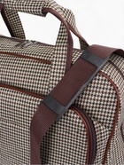 Сумка дорожная на молнии, наружный карман, длинный ремень, бежевая/коричневая - Фото 5