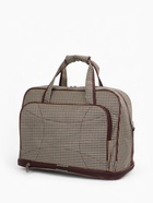 Сумка дорожная на молнии, наружный карман, длинный ремень, бежевая/коричневая - Фото 7