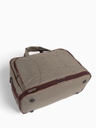 Сумка дорожная на молнии, наружный карман, длинный ремень, бежевая/коричневая - Фото 9