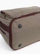 Сумка дорожная на молнии, наружный карман, длинный ремень, бежевая/коричневая - Фото 10