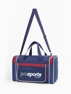 Сумка спортивная Lucky Mark, на молнии, 3 наружных кармана, длинный ремень, синяя/бордовая - Фото 2