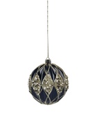 Ёлочные шары новогодние «Савьер», набор 12 шт., d=8 см, чёрно-золотой - Фото 4