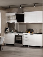 Кухонный гарнитур прямой «Дина», 2000×600 мм, цвет белый глянец - Фото 1