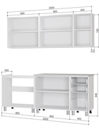 Кухонный гарнитур прямой «Дина», 2000×600 мм, цвет белый глянец - Фото 2