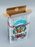 Коробка подарочная новогодняя «Снежный шар» 22.5×34×10 см - фото 52743561