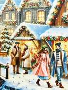 Коробка подарочная новогодняя «Рождественский город» 34×14×35.5 см 10897414 - фото 16922971