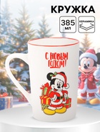 Кружка керамическая новогодняя, 385 мл, Микки Маус - Фото 1