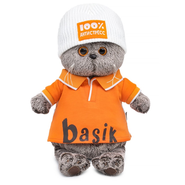 Мягкая игрушка «Кот Басик» в поло и шапке, 22 см - Фото 1