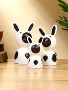 УЦЕНКА Набор сувенирный «Зайки» дерево H 14, 12, 9 см, цв. бело-чёрный 10916895