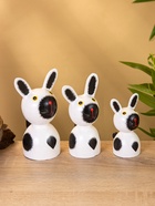 УЦЕНКА Набор сувенирный «Зайки» дерево H 14, 12, 9 см, цв. бело-чёрный 10916895