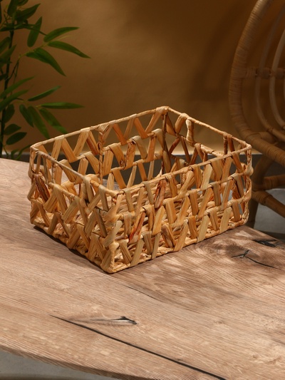 УЦЕНКА Корзина плетеная 30×23×15 см, водный гиацинт