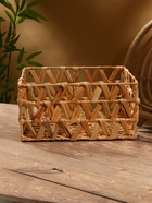 УЦЕНКА Корзина плетеная 30x23x15 см, водный гиацинт - Фото 2