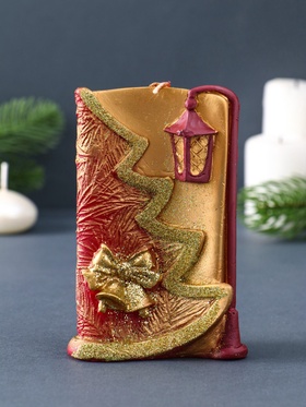 Свеча декоративная «Рождественская» 7.5×4×12 см, золотой