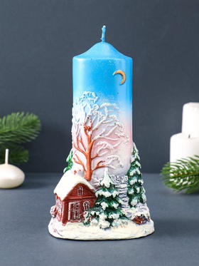 Свеча декоративная «Зимний пейзаж» 9.5×7×17 см
