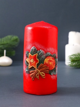 Свеча-цилиндр «Сочельник» 6×6×13 см