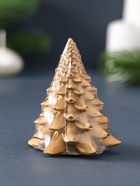 Свеча фигурная "Ёлочка" 6х6х7 см, цв. золотой - фото 809282737