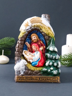 Свеча декоративная «Рождественский Вертеп» 9×11.5×17 см