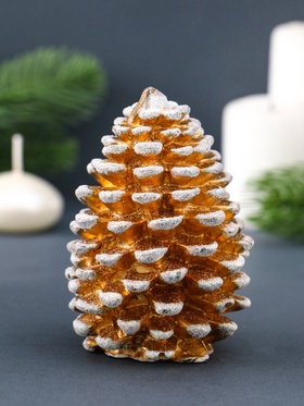 Свеча декоративная «Шишка новогодняя» 6.5×6.5×9 см, золотой