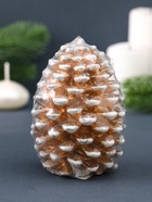 Свеча фигурная "Шишка новогодняя" 6,5х6,5х9 см, цв. золотой - фото 809282744