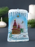 Свеча фигурная "Ледяная" 7х3,5х10,5 см, цв. голубой 10911571 - фото 16948474