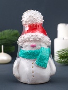 Свеча фигурная "Снеговик в красной шапке" 8х6х13,5 см - фото 809282755