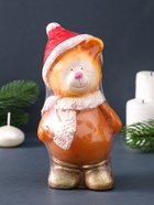 Свеча фигурная "Мишка в красной шапке" 8х8х17,5 см - фото 809282756