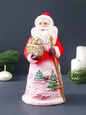 Свеча декоративная «Дед Мороз с подарком» 9×9×19.5 см, красный