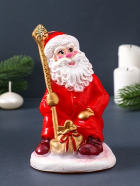 Свеча декоративная «Дед Мороз с мешком» 9×9.5×16 см