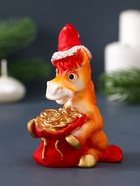 Свеча фигурная "Лошадка с мешком" 5,5х6,5х9,5 см, цв. золотой - фото 6616393