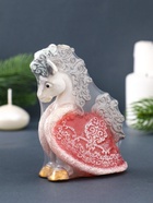 Свеча декоративная «Лошадка с попоной» 8.5×4×11 см, серебро - фото 7449356