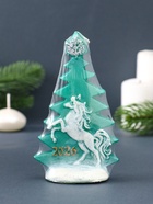 Свеча декоративная «Ёлка с барельефом» 7.5×4×12.5 см, зелёный - фото 7449357