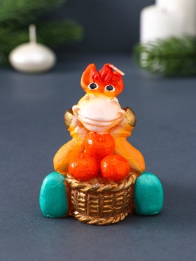 Свеча декоративная «Лошадка с мандаринами» 6×7.5×7.5 см, золотой