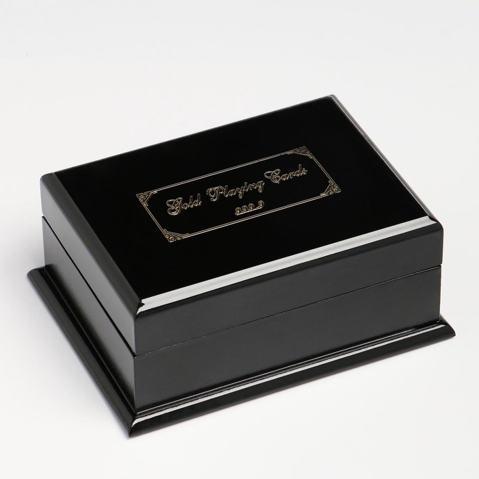 УЦЕНКА (ЦАРАПИНЫ НА ШКАТУЛКЕ) Карты игральные пластиковые «500 евро», 54 шт., 30 мкм, 8.7×5.7 см, золотистые, в шкатулке 11 - Фото 1